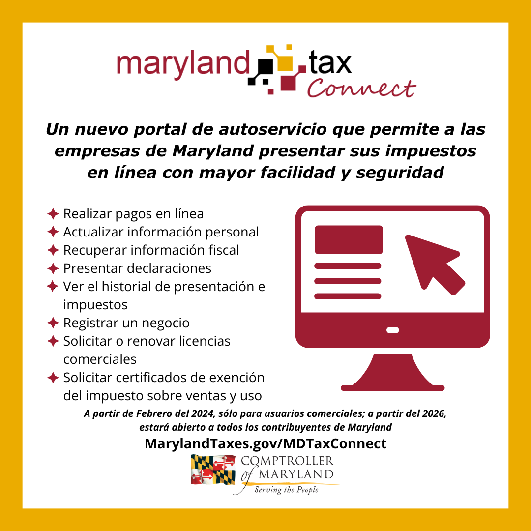Maryland Tax Connect Spanish Image 1