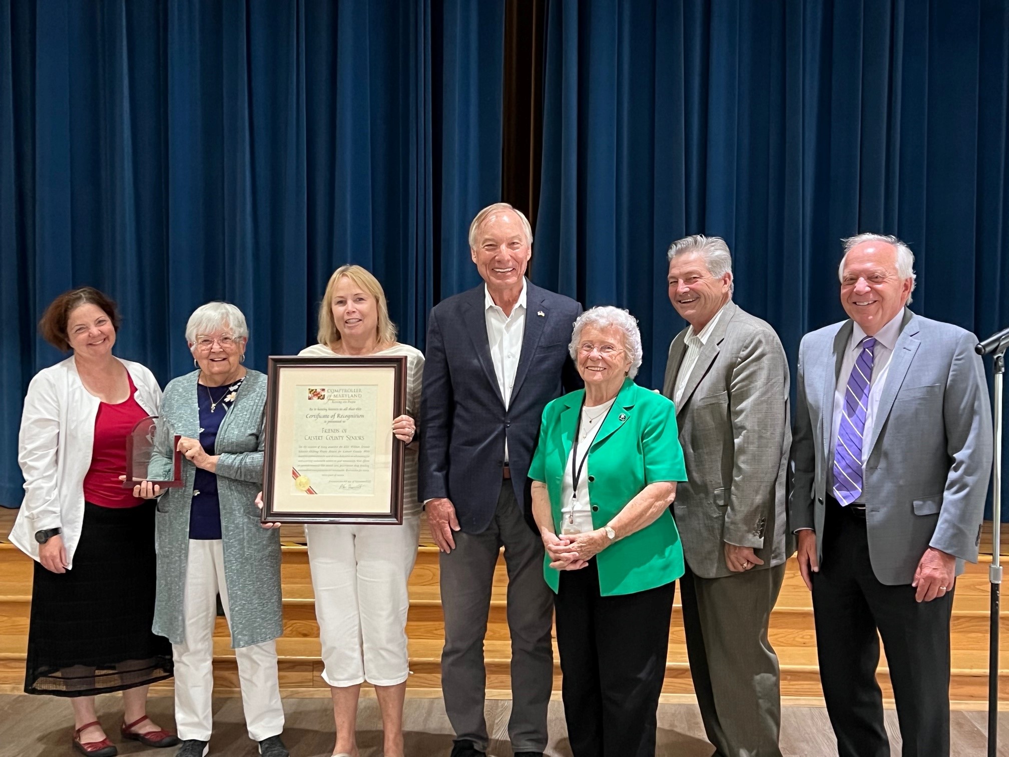 Friends of Calvert County Seniors receiving award